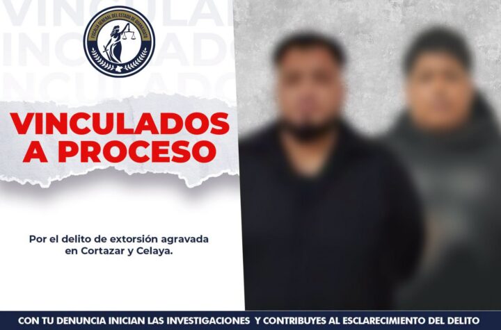 Extorsionadores en Celaya y Cortazar, a proceso penal, informó la Fiscalía del Estado