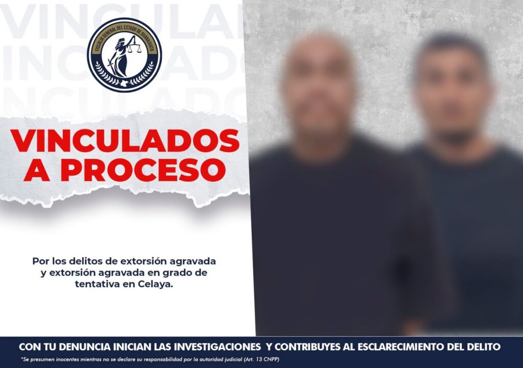 Extorsionadores de negocios de comida en Celaya, detenidos y a proceso penal